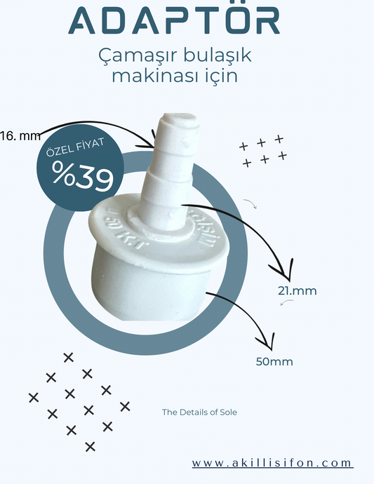 %39 İndirim.Adaptör Bulaşık -Çamaşır Makinası